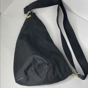 Logan + Lenora Black nylon mesh Sling Bag